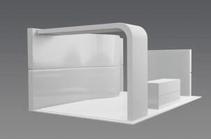 A white wall with a door and a table photo