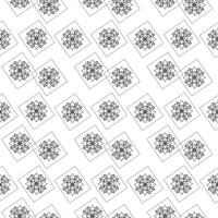 Floral Mandala Seamless Pattern Black Line Art Abstract Repetitive Design. vector