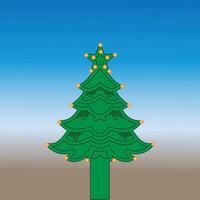 Beautiful Christmas Tree Decorations with Festive Lights . vector