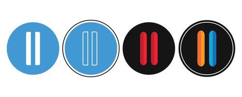 Pause Icons or Volume icons in Various Color Schemes. vector