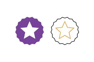 Star Icons, One Filled and One Outline. vector