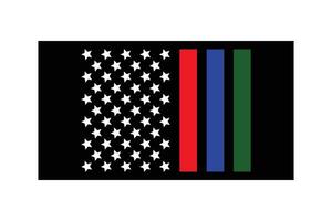 Patriotic Support Flag with First Responders Colors. vector