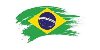 Brushstroke Brazilian Flag Design, Perfect for Patriotic Projects. vector
