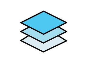 Layered Squares Icon Stacked Geometric Shapes for UI and Graphic Design. vector