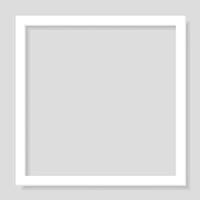 3D white square frame paper cut style on gray background graphic illustration. vector