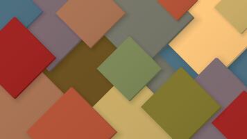 Abstract 3D colorful square plate multiple size overlap horizontal background graphic illustration. vector