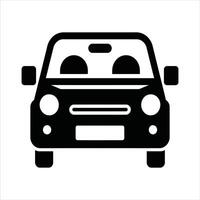 Minimalist Car Front View Icon Black Vehicle Silhouette Illustration vector