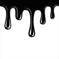 Dripping Liquid Silhouette Black Ink, Paint, or Oil Drips Isolated on White Background vector