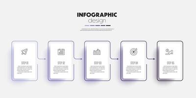 Timeline infographic design template with hexagon 5 step fpr presentation vector