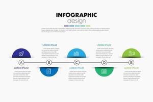 semicircle timeline infographics template presentations and business concept charts 4 options vector