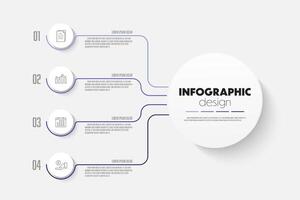 Infographic design template with icon 4 step business design icon for presentation vector