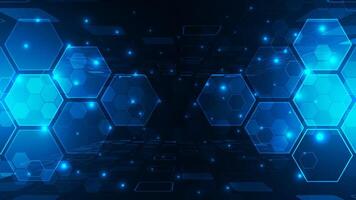 Blue hexagon digital abstract background vector