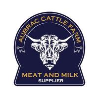 Aubrac bull illustration, perfect for farm logo and label design vector