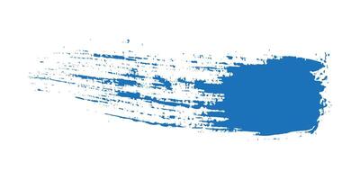 Blue Hand Drawn Grunge Ink Brush Stroke. Creative abstract paintbrush line with rough edges. Stain for backdrops. Freehand doodle line perfect for highlight text vector
