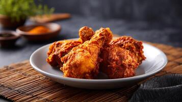 Chicken dish with crunchy texture, Chicken fried image photo