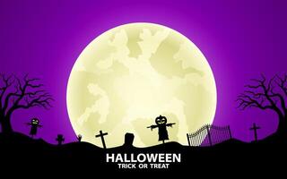 Halloween scene with text space. vector
