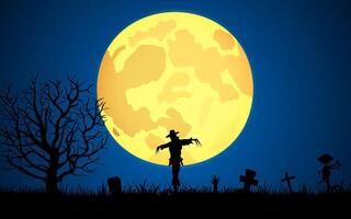 halloween background in flat design. vector