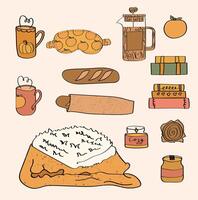 set of hygge autumn clipart vector