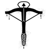Crossbow with spray paint graffiti vector