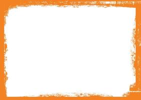 Halloween white templated banner background, grunge orange border vector