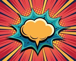 Comic book explosion speech bubble with radial burst vector