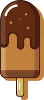 Chocolate Ice Cream on stick vector