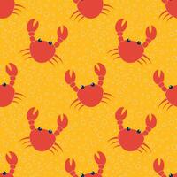 Red crab seamless pattern. Deep sea ocean repeating background. Marine seamless pattern for fabric, textiles, clothing, wrapping paper, cover, banner, home decor, abstract background. vector