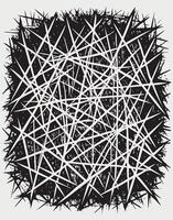 Chaotic Black and White Abstract Texture with Sharp Lines vector