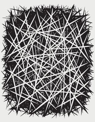 Chaotic Black and White Abstract Texture with Sharp Lines