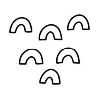 Design elements in the form of arches isolated on a white background. hand-drawn illustration in doodle style. Perfect for decorations. vector