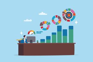 Business analysis and data visualization illustration vector