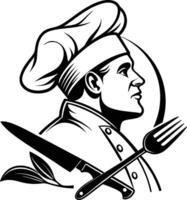 Chef Profile with Culinary Tools vector