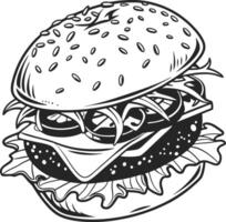 Monotone Fast Food Meal Vibes vector