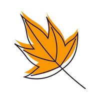 Autumn yellow leaf. stylized autumn leaf vector