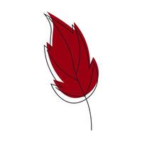 Autumn red leaf. stylized autumn red leaf vector