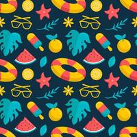 Colorful summer-themed pattern design vector