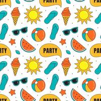Colorful summer party pattern design vector