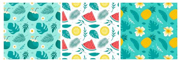 Seamless Pattern of Summer Beach Fun Elements in a Playful Cartoon Style vector