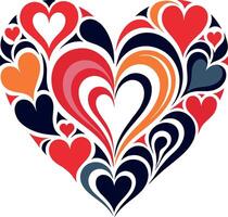 Heart Pattern with Many Small Hearts vector