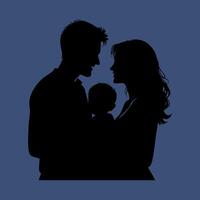 Silhouette of a happy family with a child vector