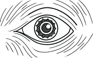 Hand Drawn Eye Illustration Sketch Style Artwork vector