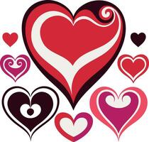Assorted Heart Shapes Design Elements vector