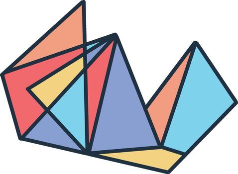 Abstract Geometric Composition in Polychromatic Triangles vector