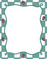 Strawberry Checkered Border vector