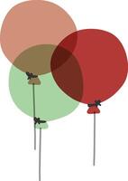 Colorful overlapping balloons floating in the air vector