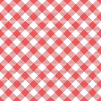 Red and White Gingham Fabric Texture vector