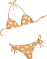 Bikini Swimsuit with Heart Print vector