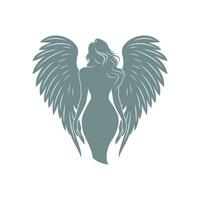 Goddess Standing Tall with Wide Wings.0 vector