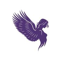Wing Arched Up Goddess Standing Tall vector