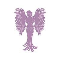 Goddess Standing Tall with Wide Wings. vector